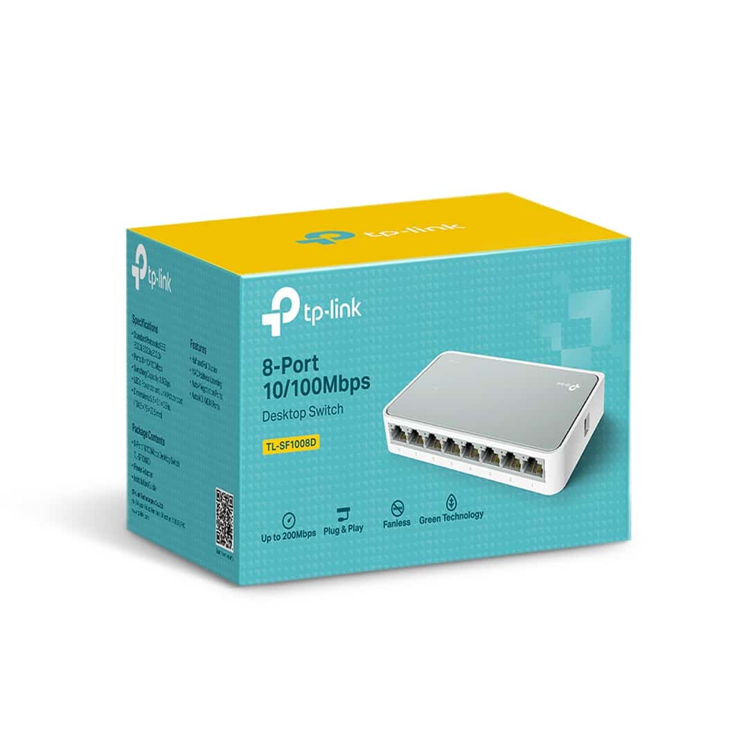Switch TP-Link TLSF1008D - 8 Puertos / 10/100Mbps. Switch TP-Link TLSF1008D - 8 Puertos / 10/100Mbps.