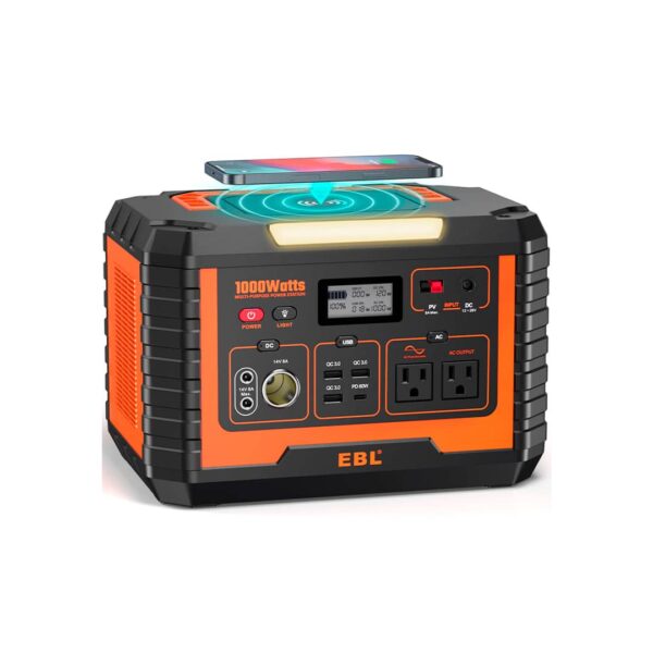 Planta eléctrica EBL Portable Power Station 1000W Solar