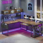 Escritorio Gamer SEDETA DJ502952-5 L Shaped Desk Power Outlet 