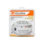 Protector de Voltaje Exceline para Equipos Electrónicos Multitoma 120 V a 1800 W