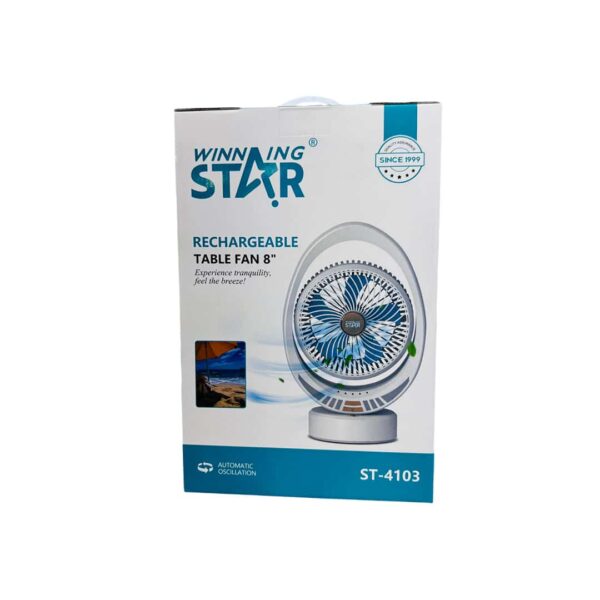 Ventilador Recargable de Mesa WINNINGSTAR ST-4103 - 8" 